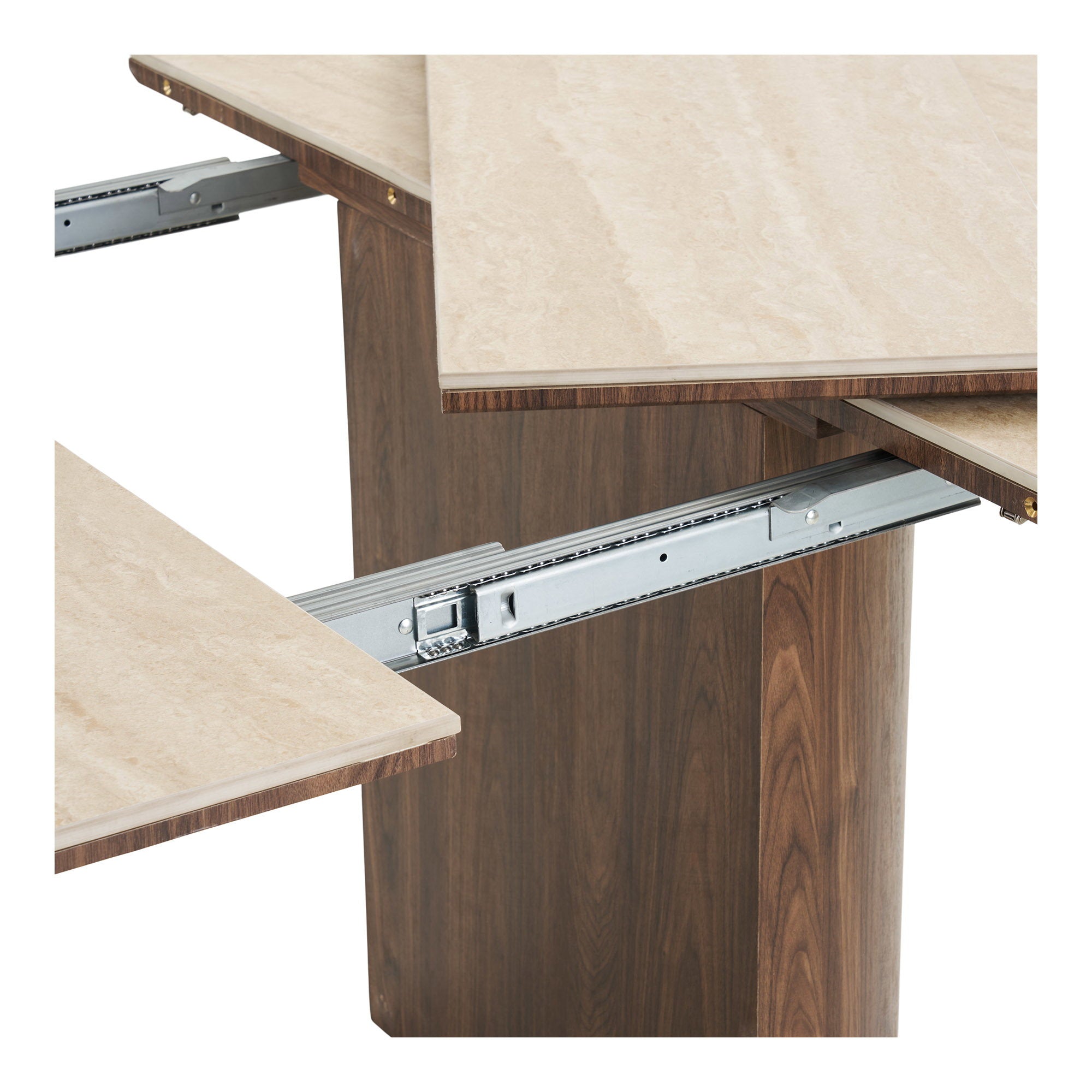Delphi Matbord – Travertin / Mörkbrun ø120 x 120-160-200 cm