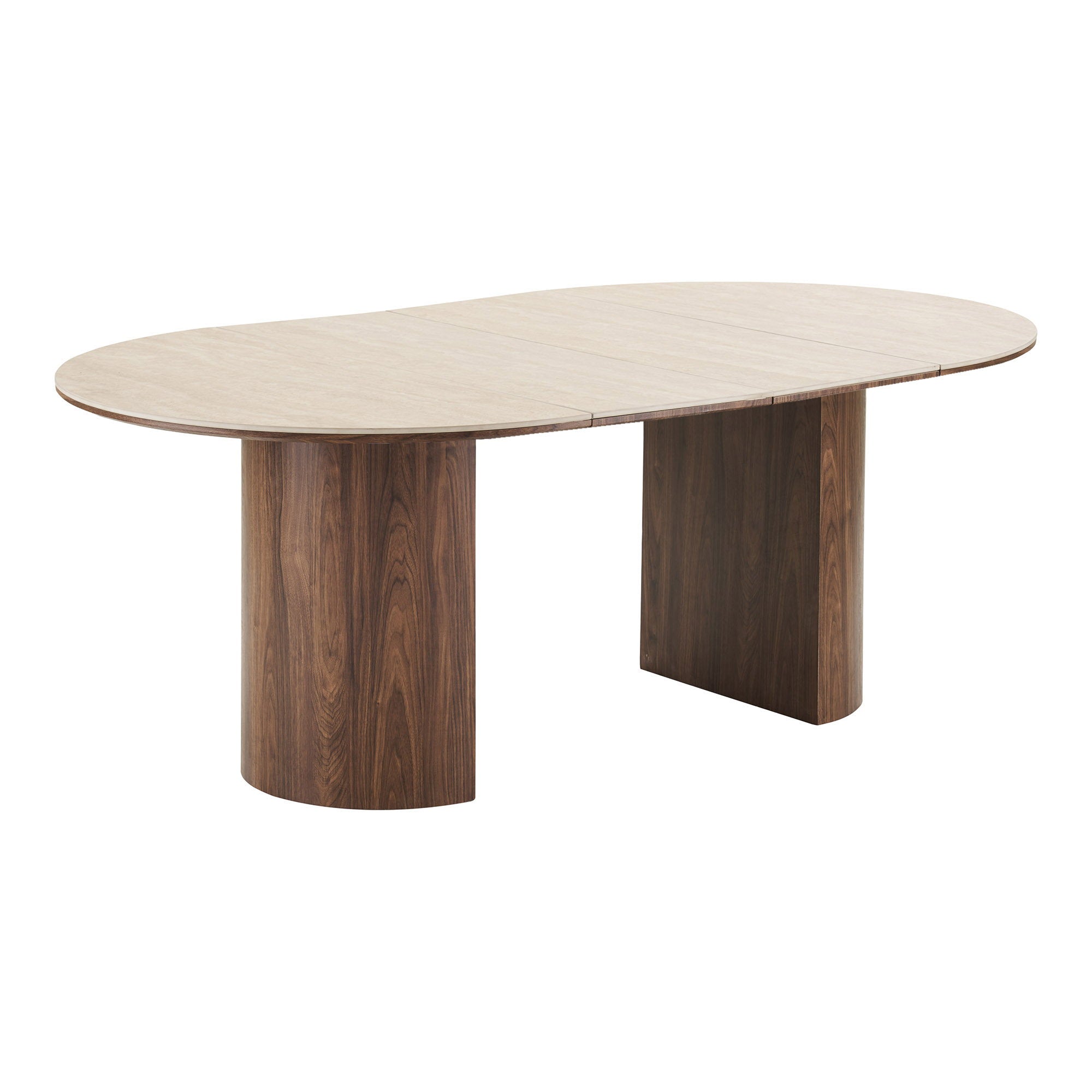 Delphi Matbord – Travertin / Mörkbrun ø120 x 120-160-200 cm