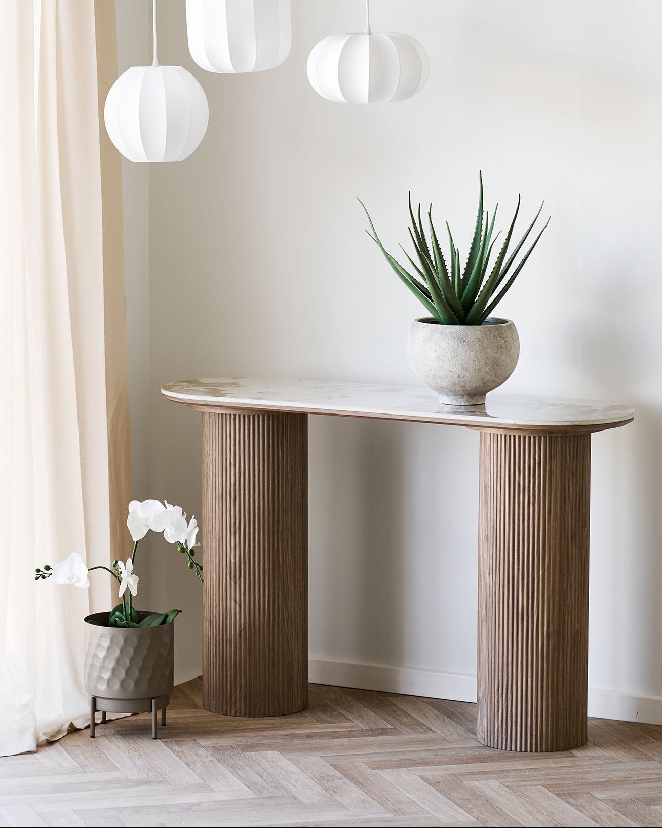 Athens Konsolbord – Vit / Brun