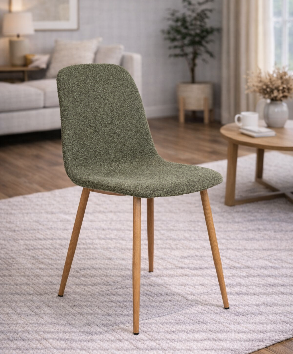 Stockholm Matstol – Mörkgrön Bouclé