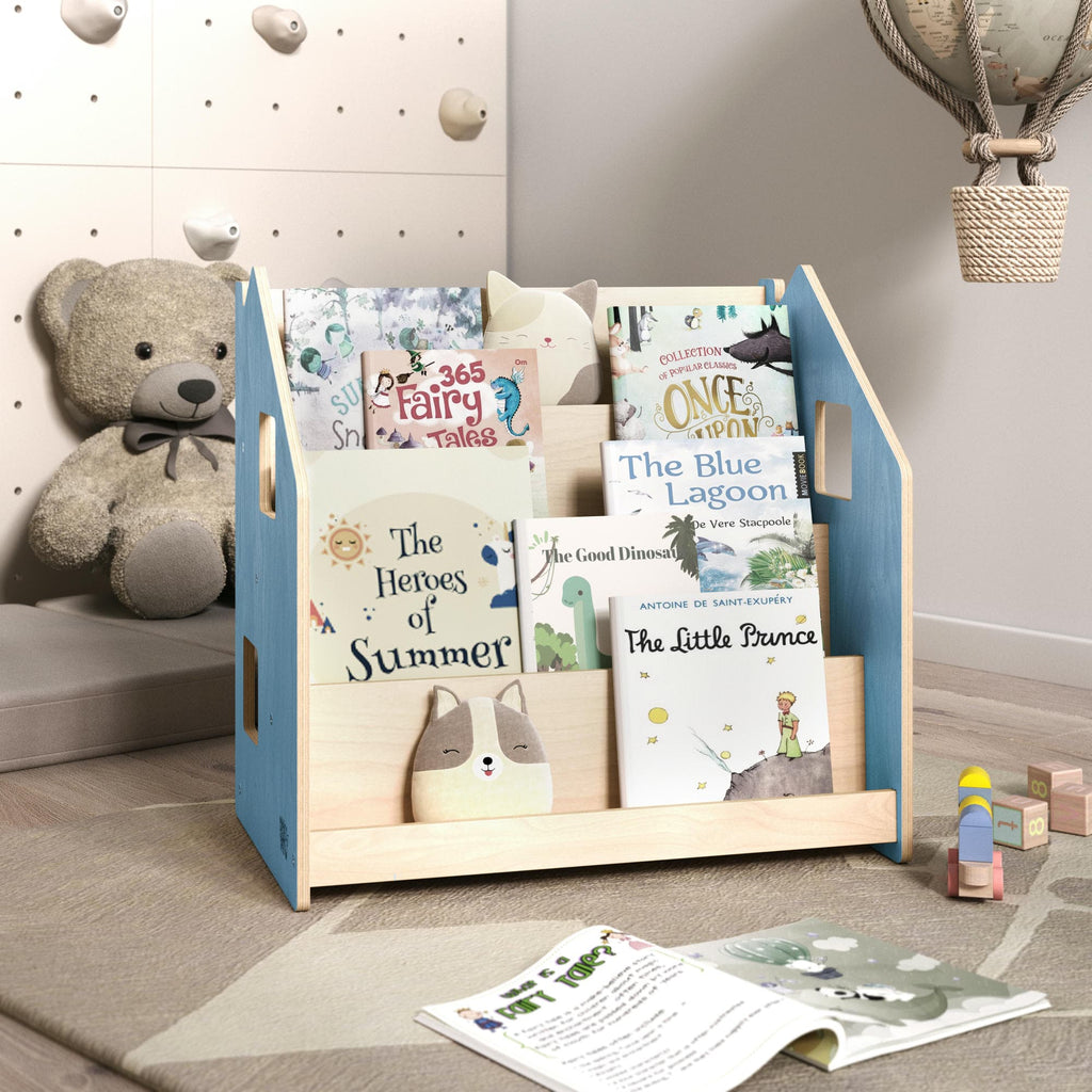 Bücherregal nach Montessori - zart blau / rosa – zart blau – BusyKids