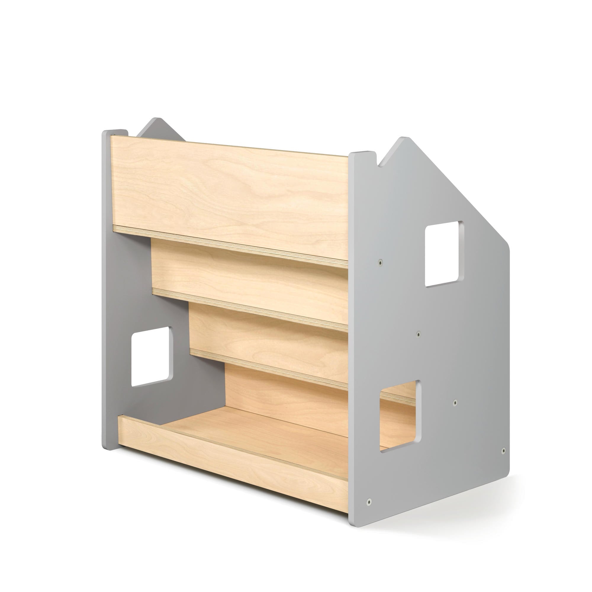 Bücherregal nach Montessori - Weiß und Grau – Grå – BusyKids