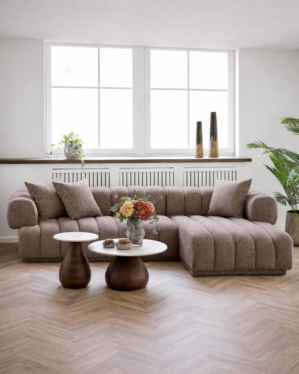 Aurora Lounge-soffa – Brun (Höger)