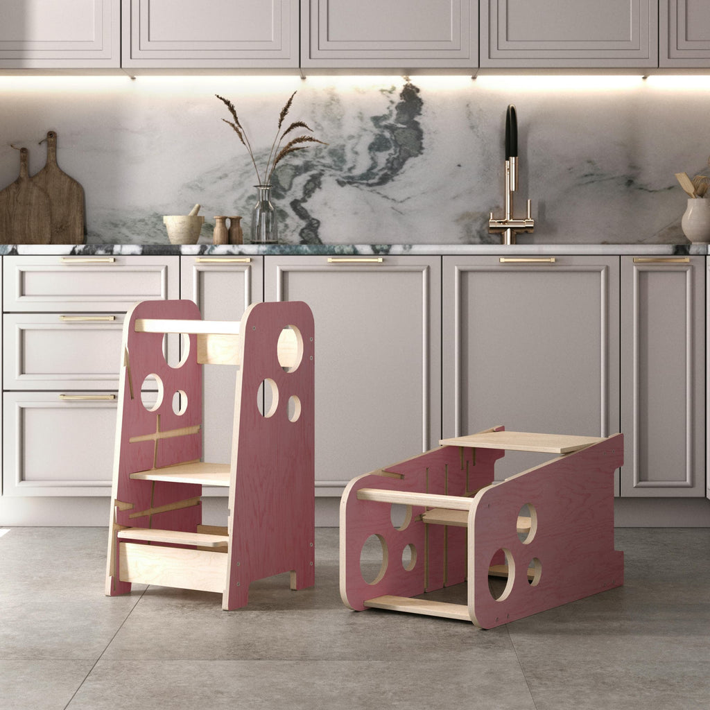 Wachsender Lernturm 3-in-1 – rosa – BusyKids