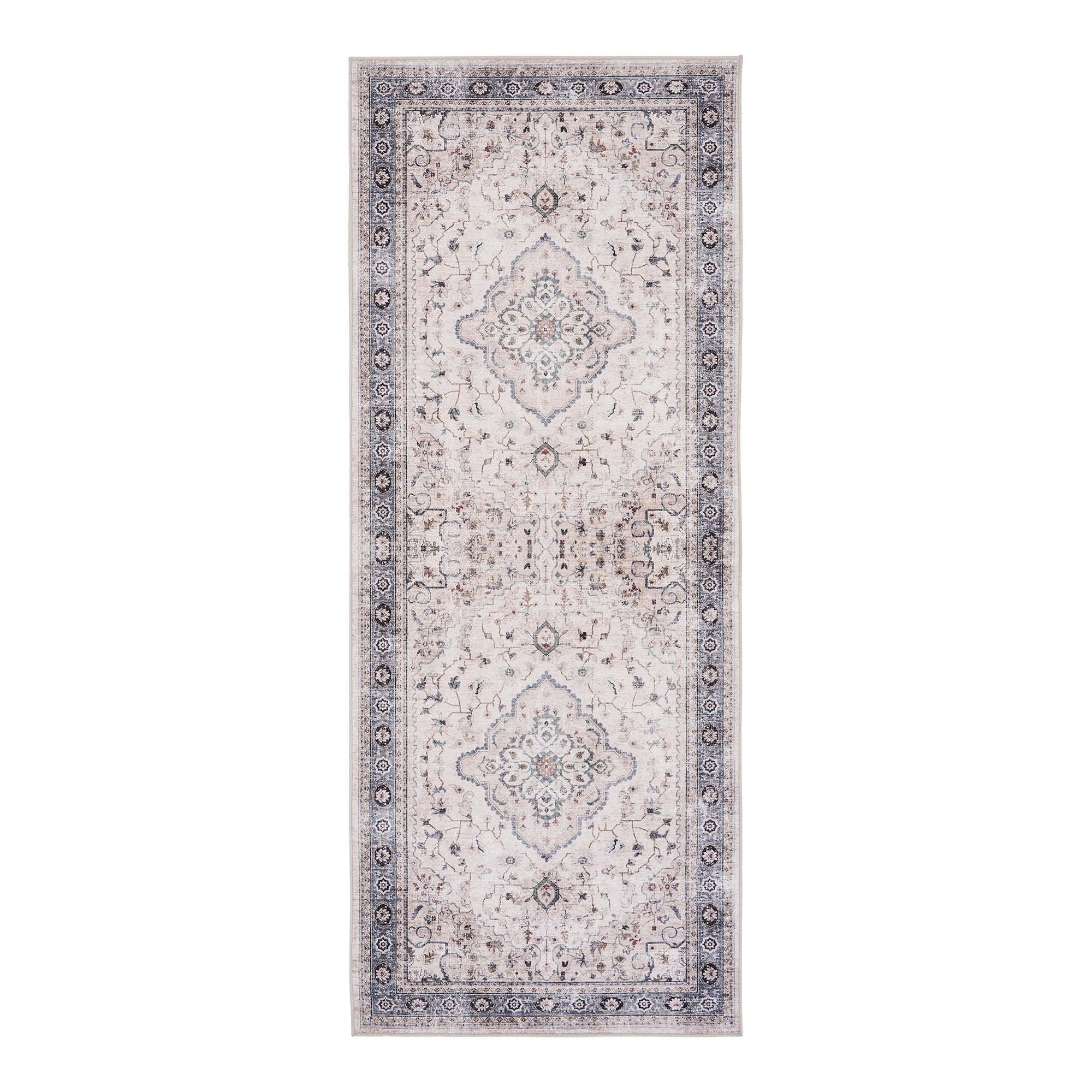 Havana Hallway Runner – Off white / Beige / Dammblå