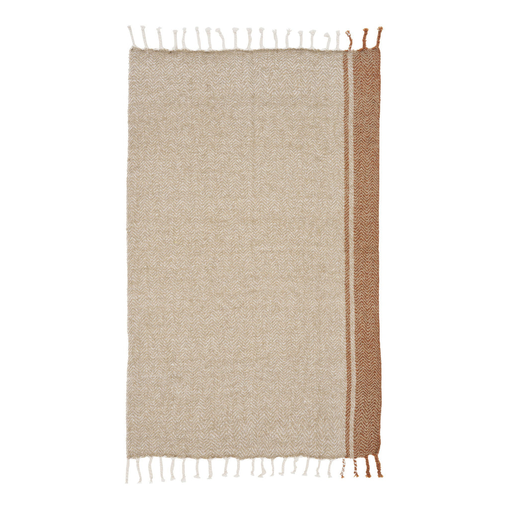 Almora Pläd – Beige / Guldorange