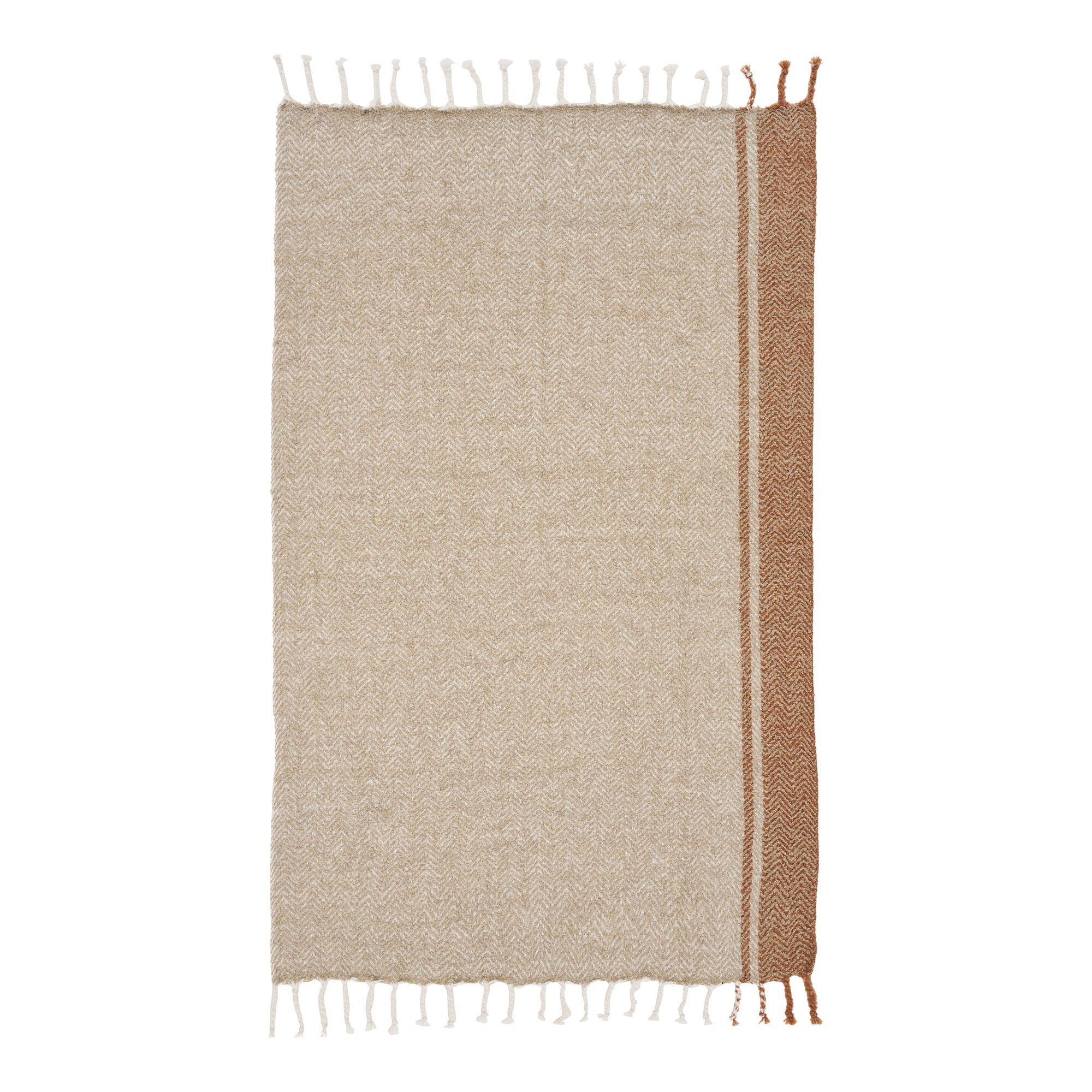 Almora Pläd – Beige / Guldorange