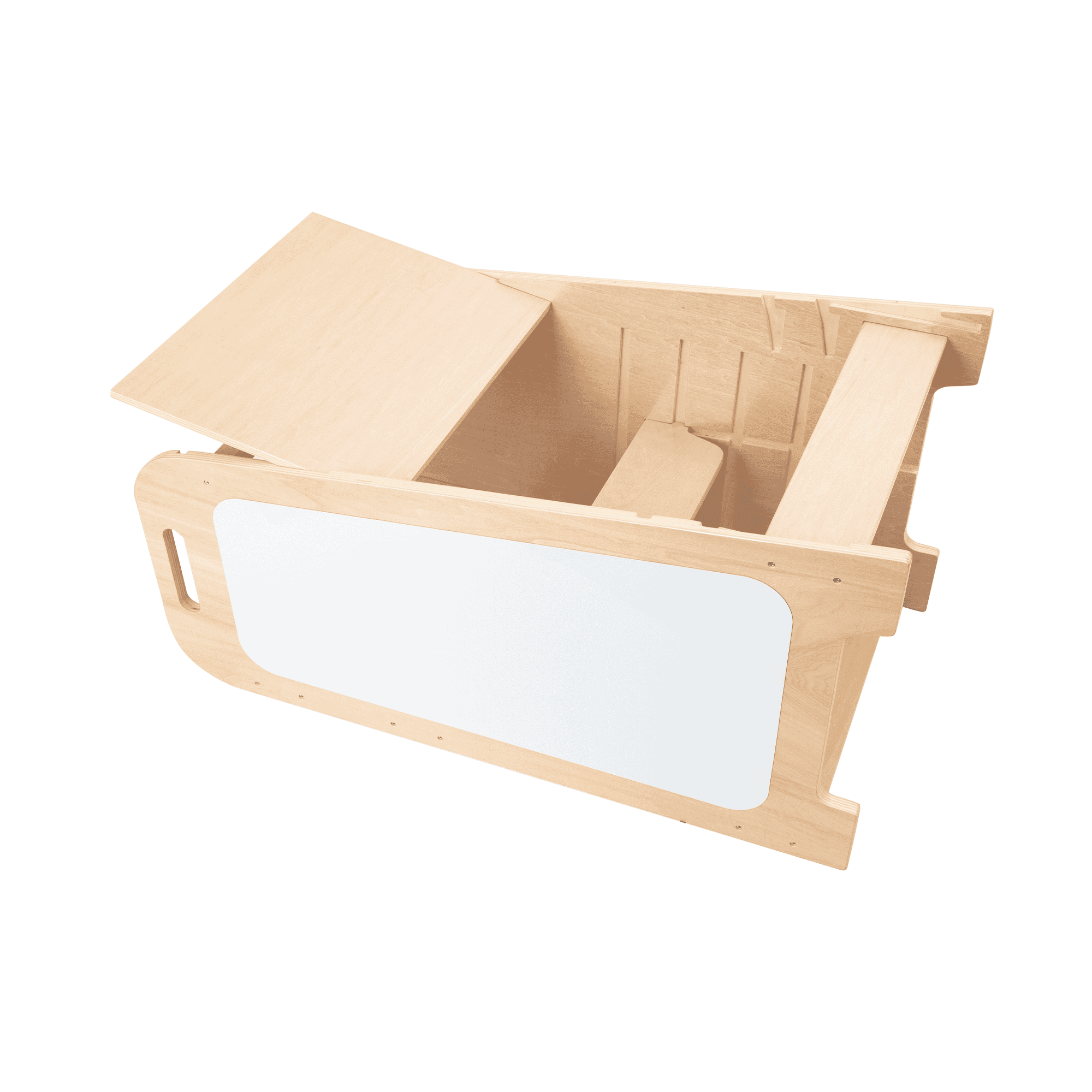 Lärtorn PLAY XL 5-i-1 med aktivitetspanel – mint och gul, 89 cm – Gelb – BusyKids