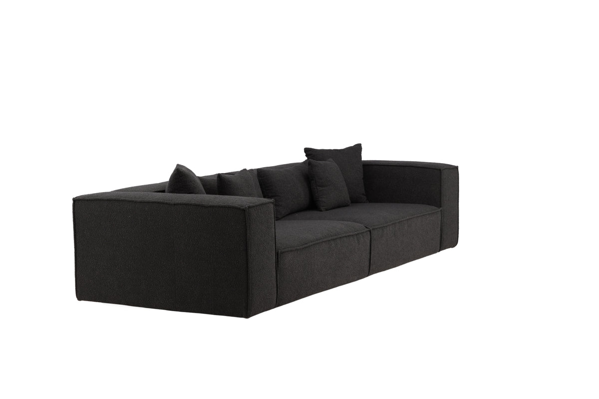 Gillholmen 4-sitssoffa – Svart Bouclé