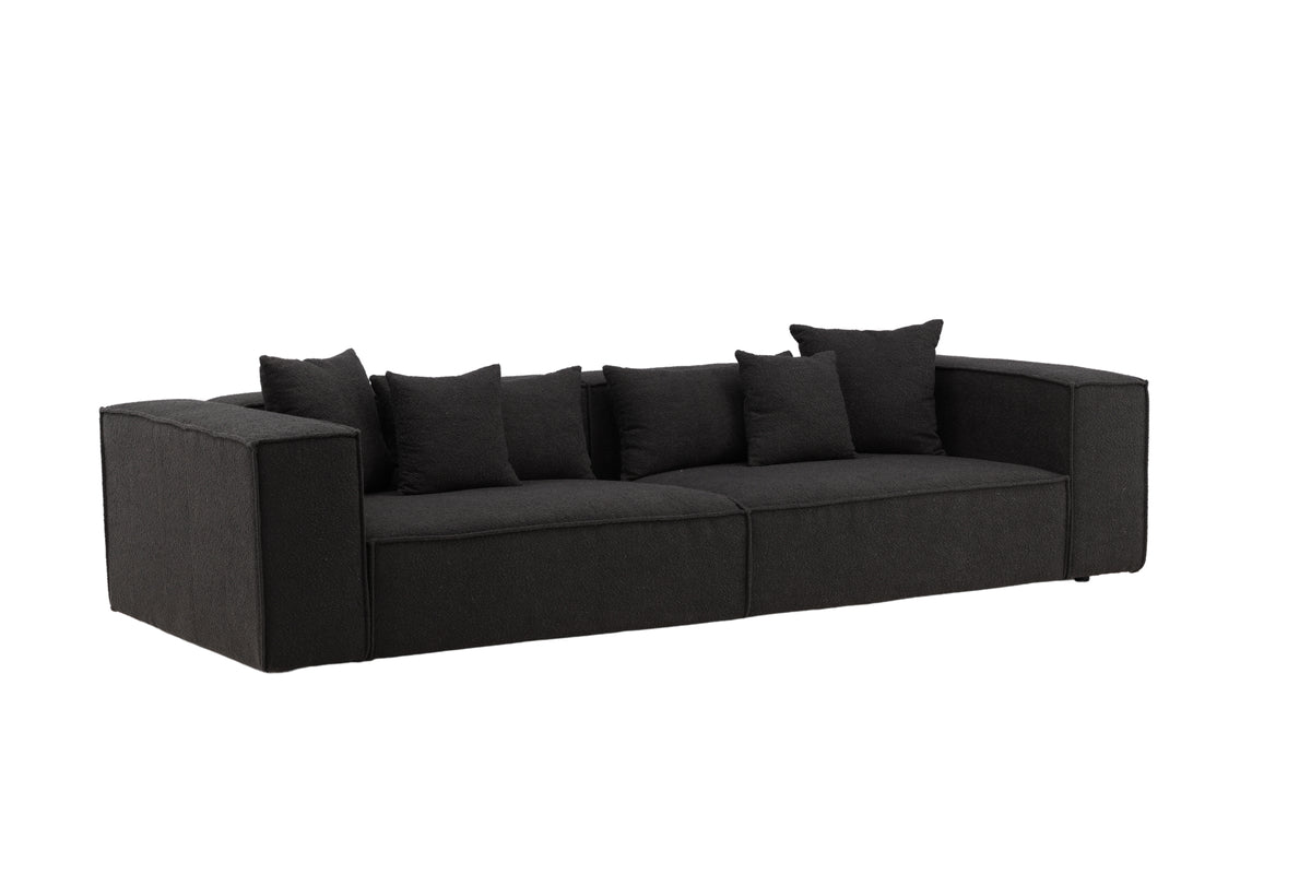 Gillholmen 4-sitssoffa – Svart Bouclé