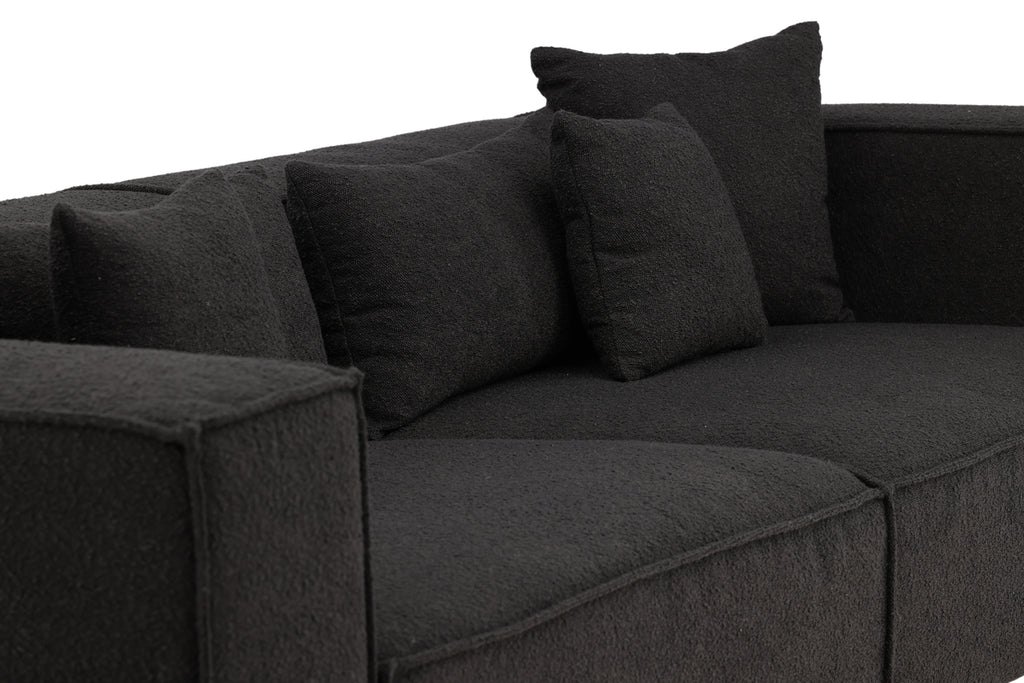 Gillholmen 4-sitssoffa – Svart Bouclé