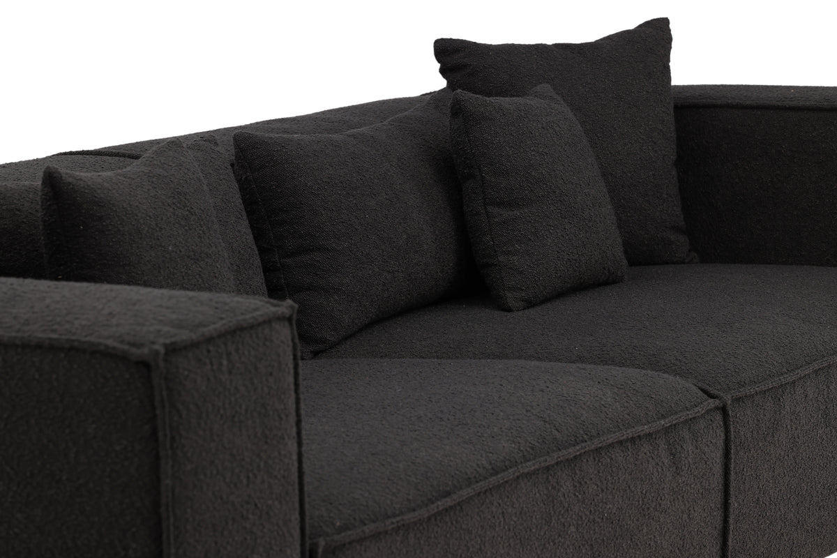 Gillholmen 4-sitssoffa – Svart Bouclé