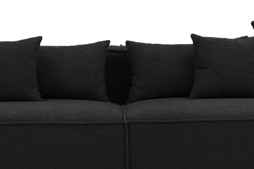 Gillholmen 4-sitssoffa – Svart Bouclé
