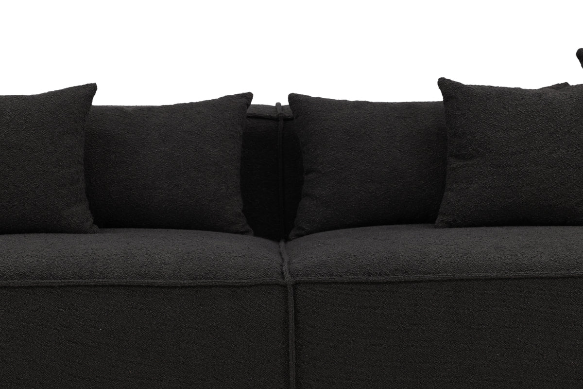 Gillholmen 4-sitssoffa – Svart Bouclé