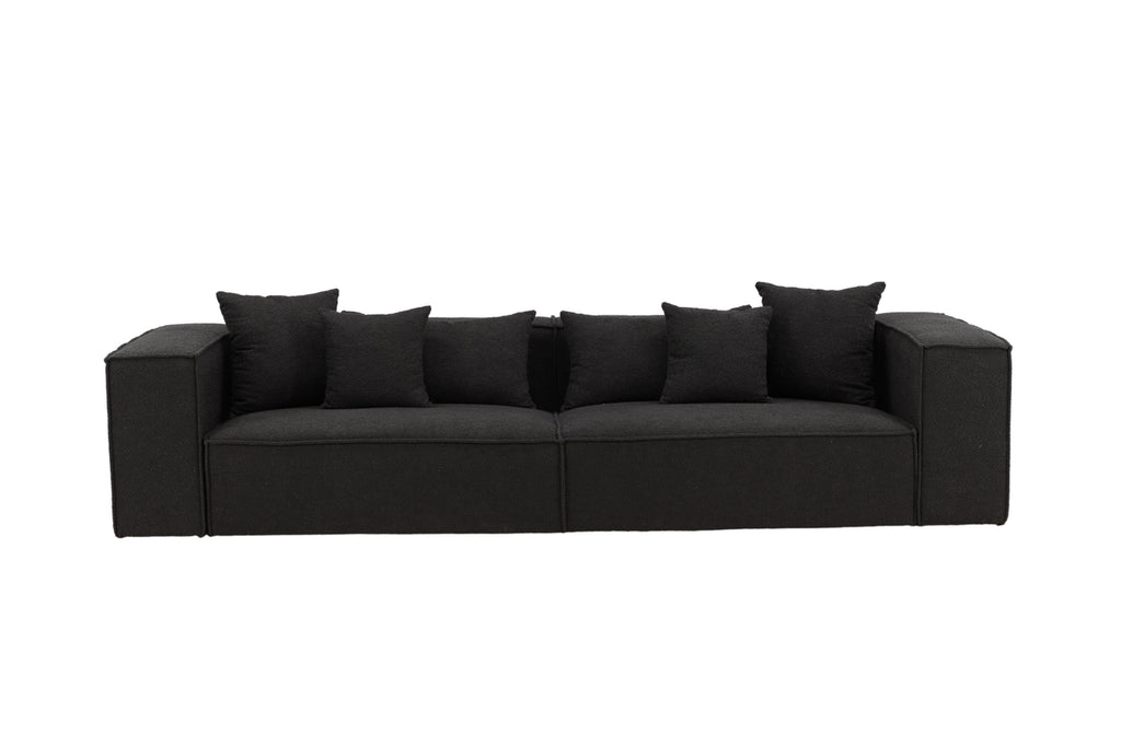 Gillholmen 4-sitssoffa – Svart Bouclé