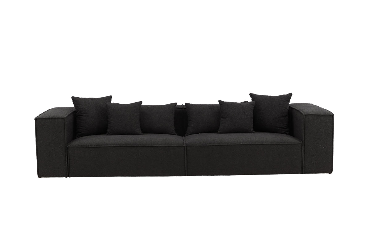Gillholmen 4-sitssoffa – Svart Bouclé