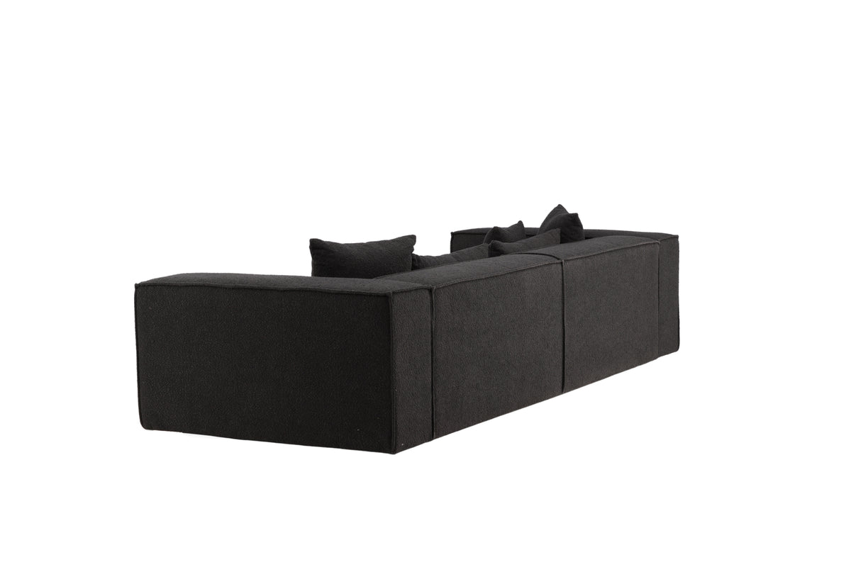 Gillholmen 4-sitssoffa – Svart Bouclé