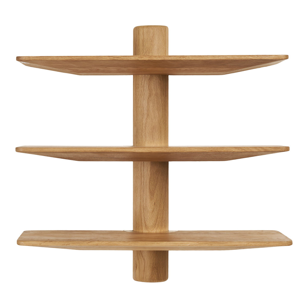 Calcata Väggmonterad Hylla i Ek med 3 Hyllplan – 55x55x22 cm
