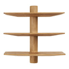 Calcata Väggmonterad Hylla i Ek med 3 Hyllplan – 55x55x22 cm