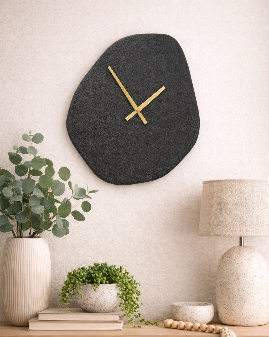 Vienna Väggklocka Svart Cement