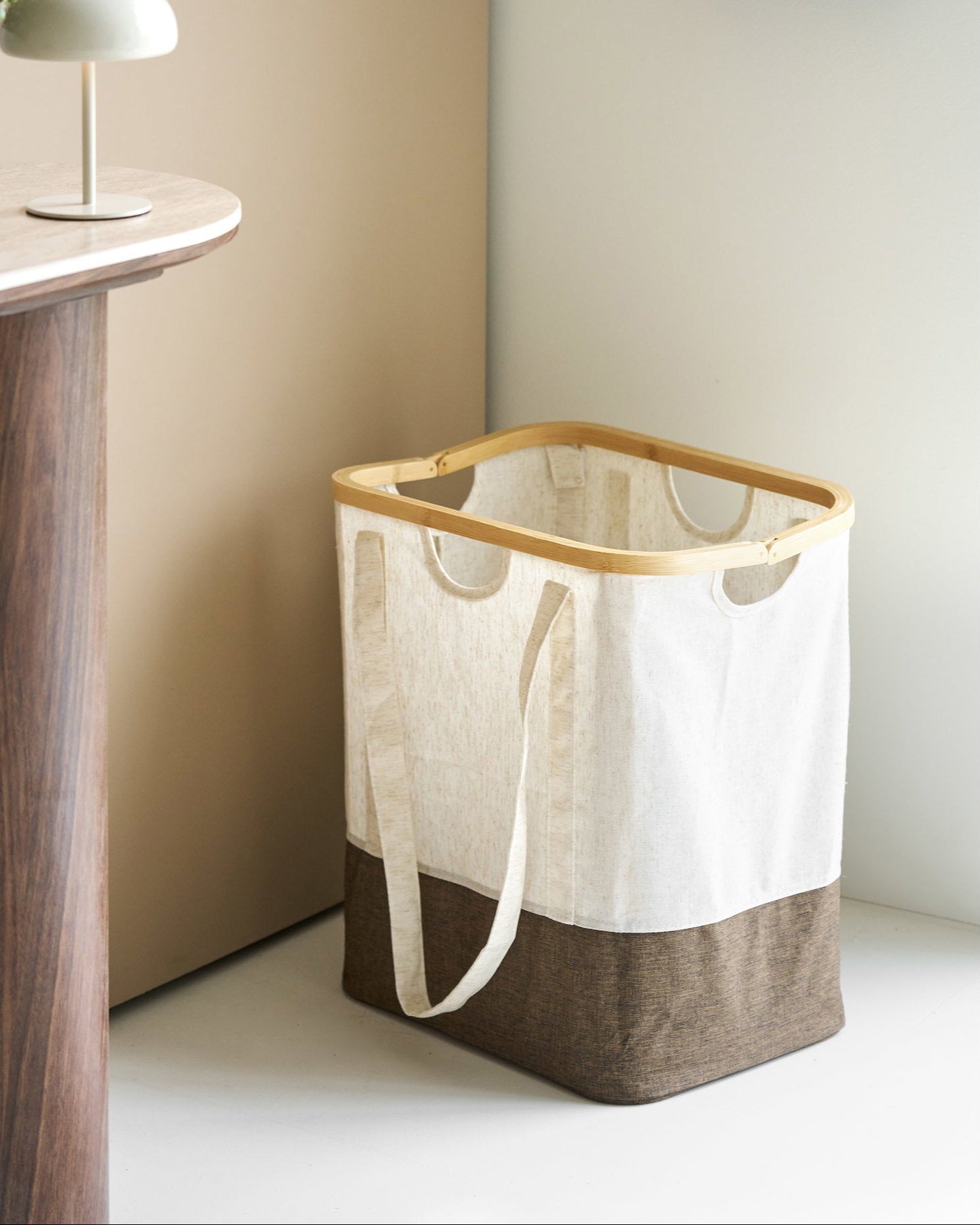 Noto Tvättkorg – Off White / Brun
