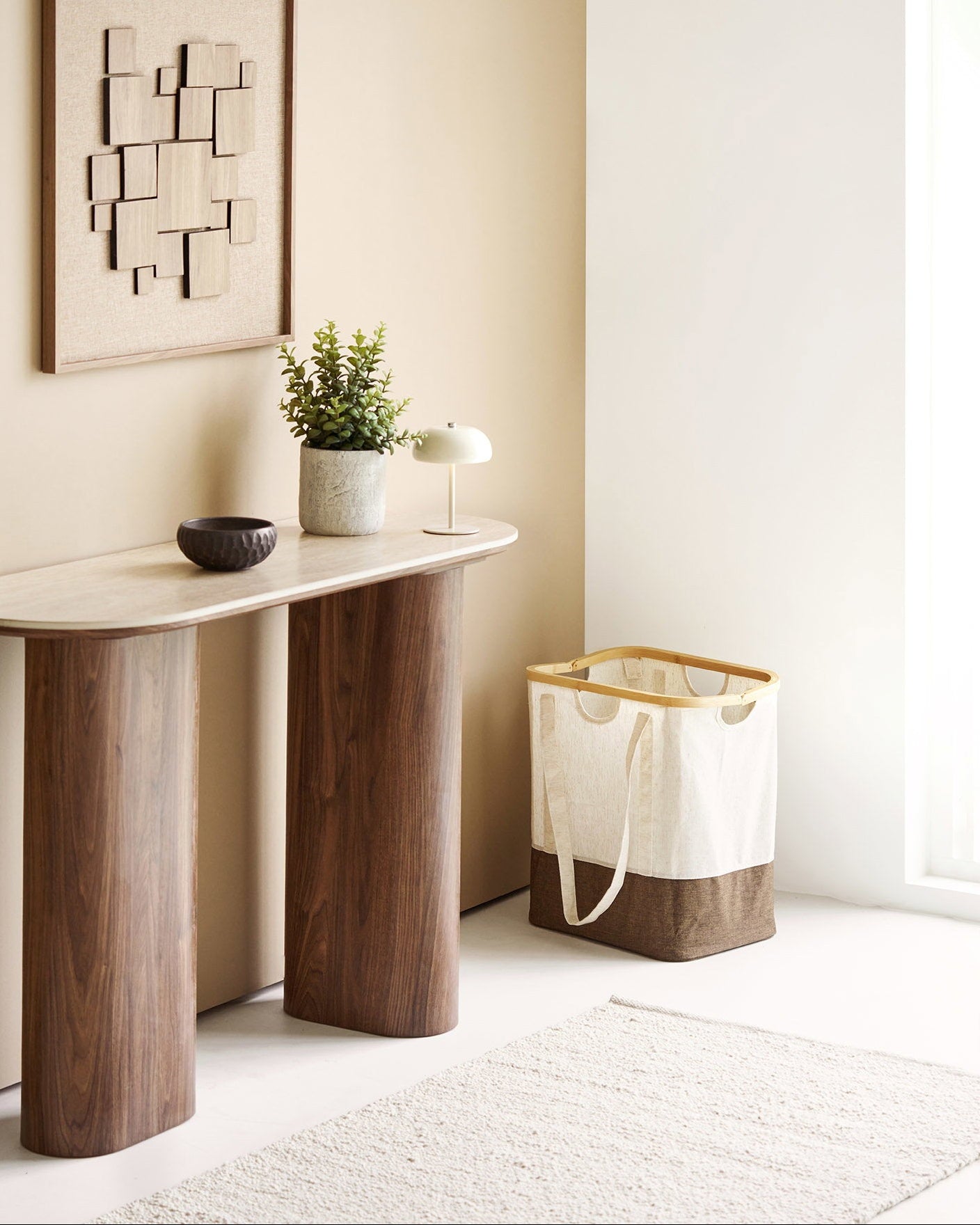 Noto Tvättkorg – Off White / Brun