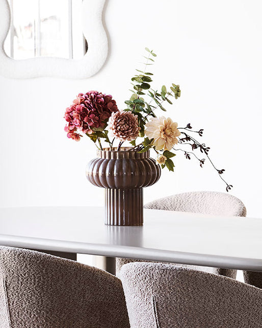 Brun Munblåst Glas Vas