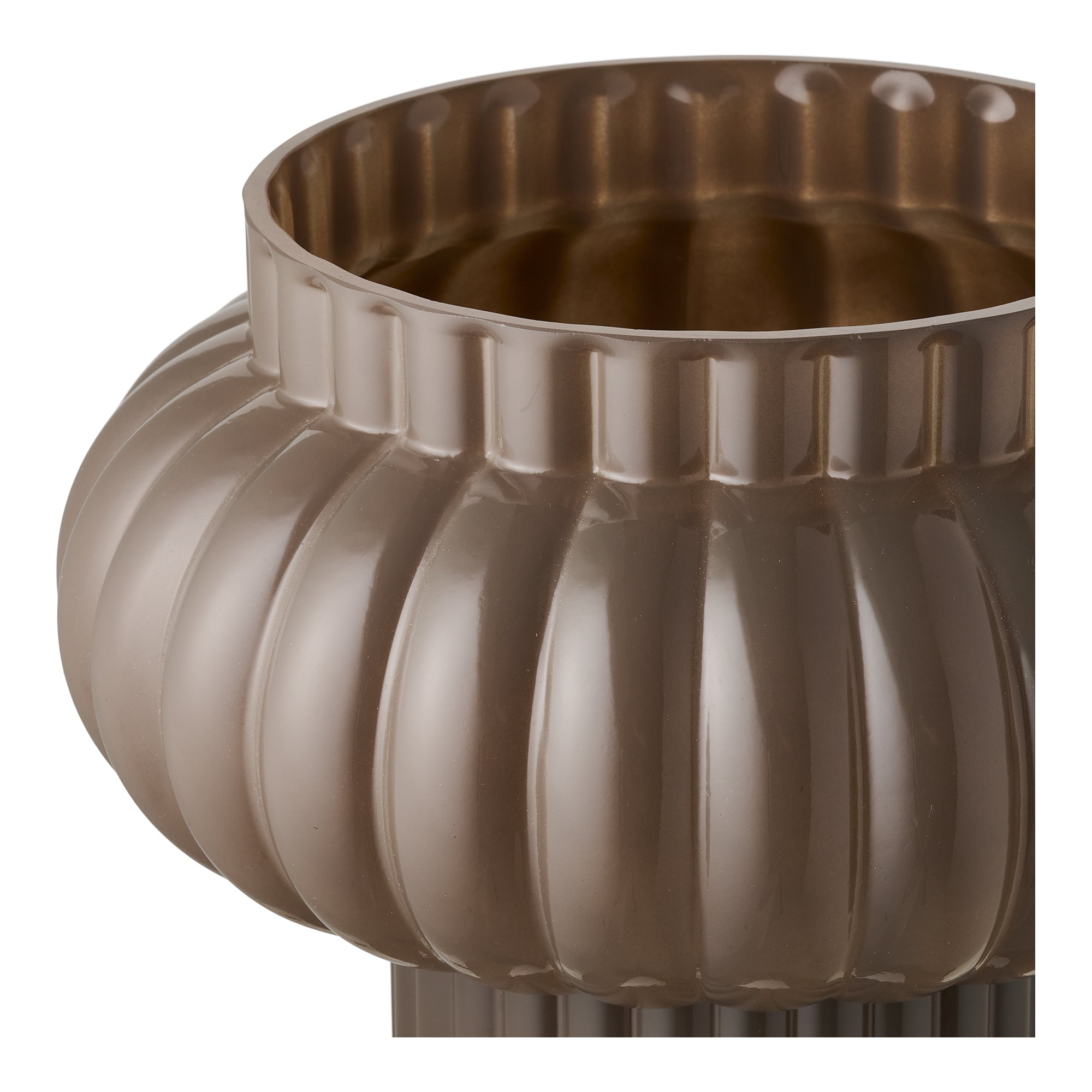 Brun Munblåst Glas Vas