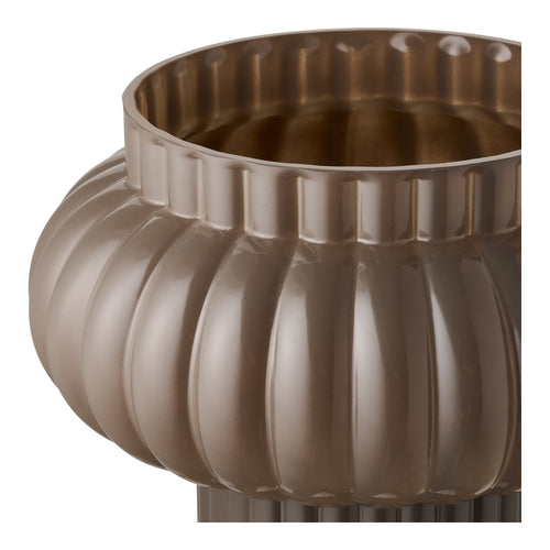 Brun Munblåst Glas Vas