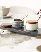 Pauri Förvaringsburkar med skedar – Grå / Vit
