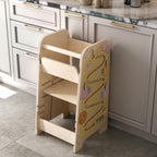 Lärtorn PLAY 5-i-1 – växande lärtorn med aktivitetspanel, 75 cm – Vanille – BusyKids