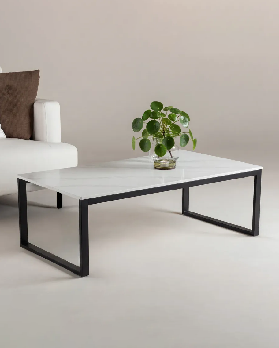 Estelle Soffbord 120x60 – Vit Marmor