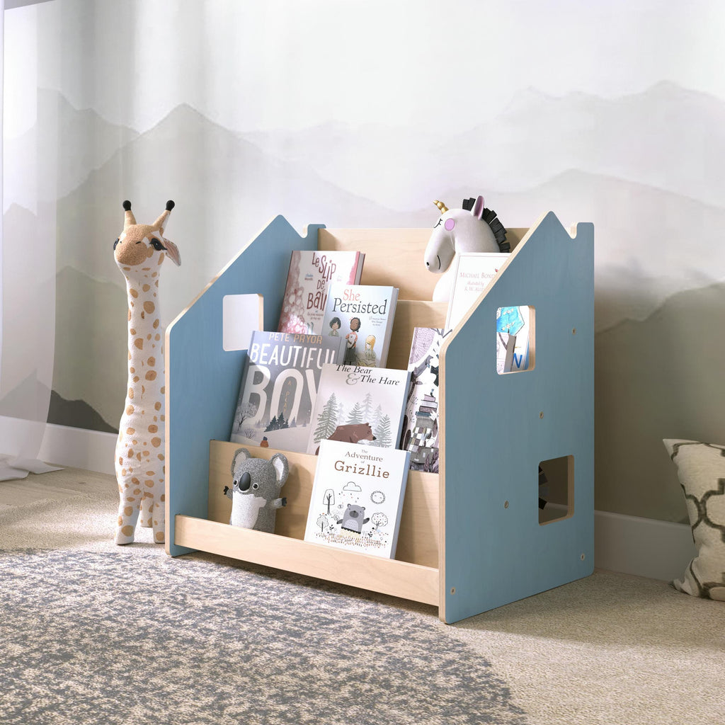 Bücherregal nach Montessori - zart blau / rosa – zart blau – BusyKids