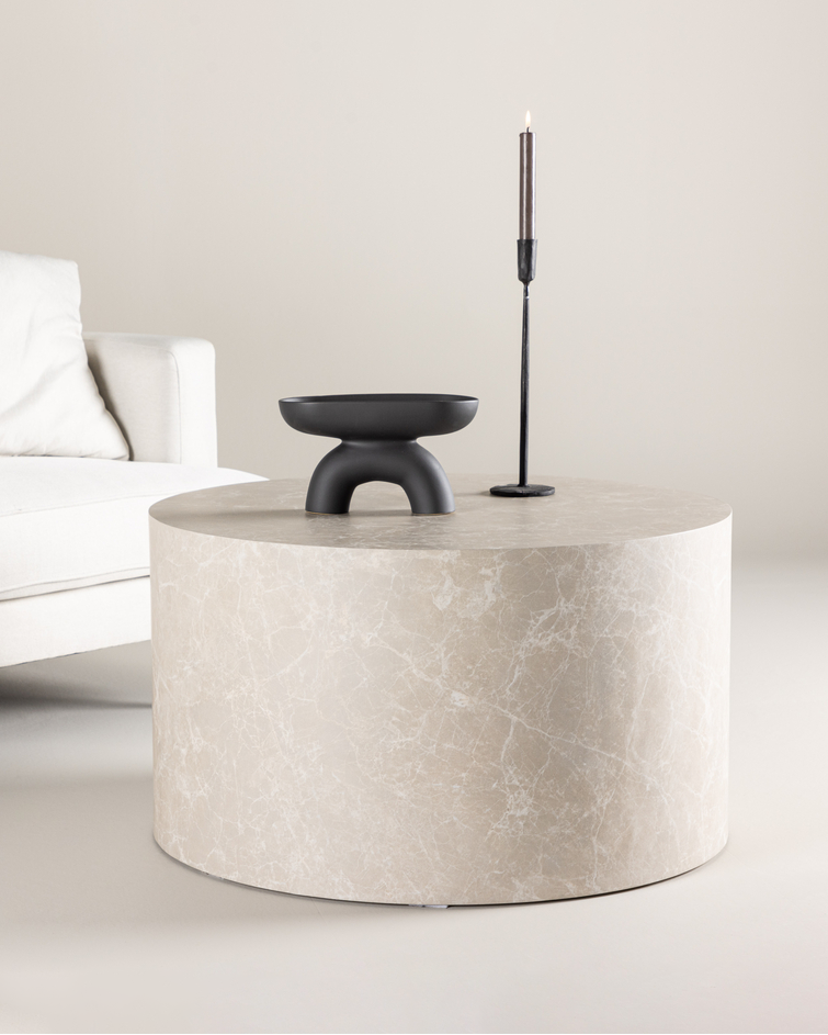 York Soffbord ⌀80 Beige