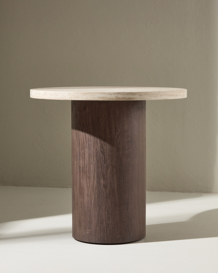 Megg Sidobord ⌀50 Beige