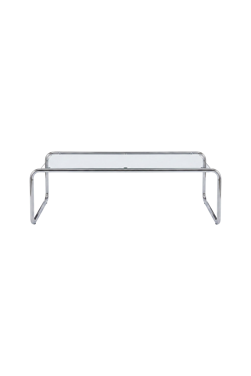 Saturnus Soffbord i Glas med Silverfärgad Metallram – 120 cm