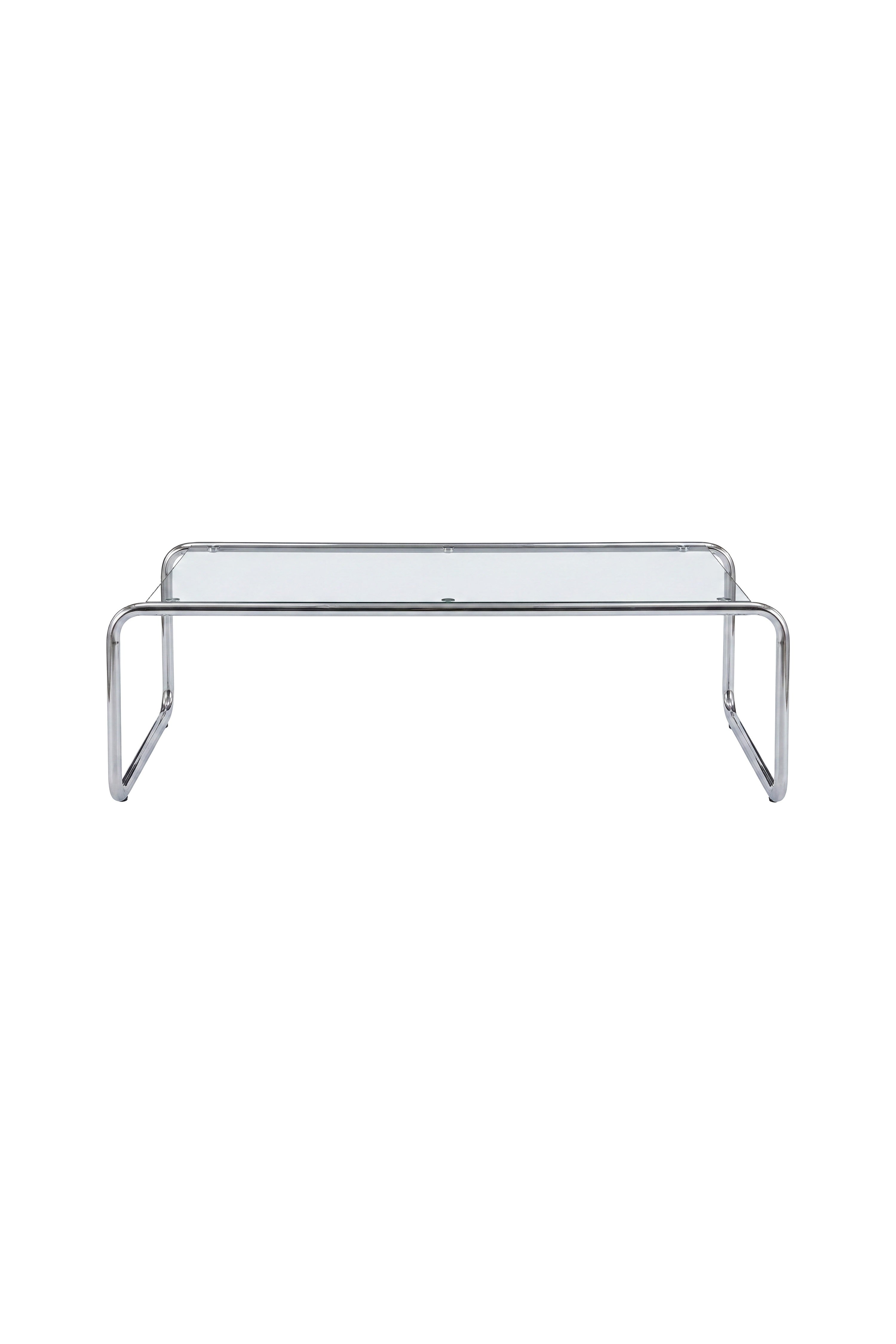 Saturnus Soffbord i Glas med Silverfärgad Metallram – 120 cm