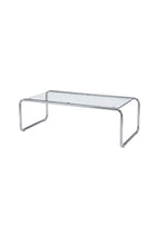 Saturnus Soffbord i Glas med Silverfärgad Metallram – 120 cm