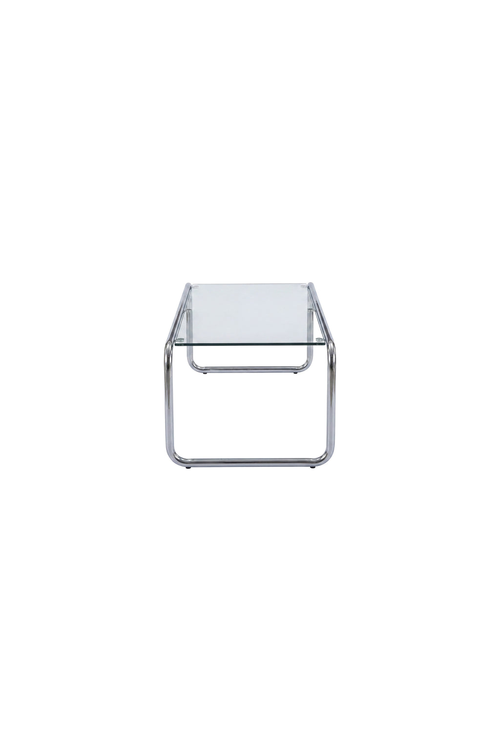 Saturnus Soffbord i Glas med Silverfärgad Metallram – 120 cm