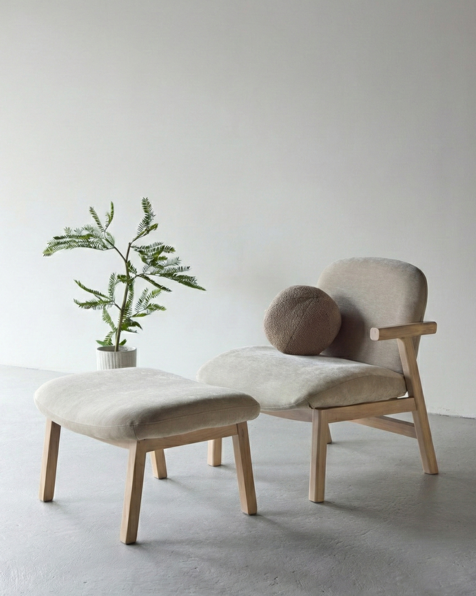 Rile Ottoman + Fåtöljer Beige