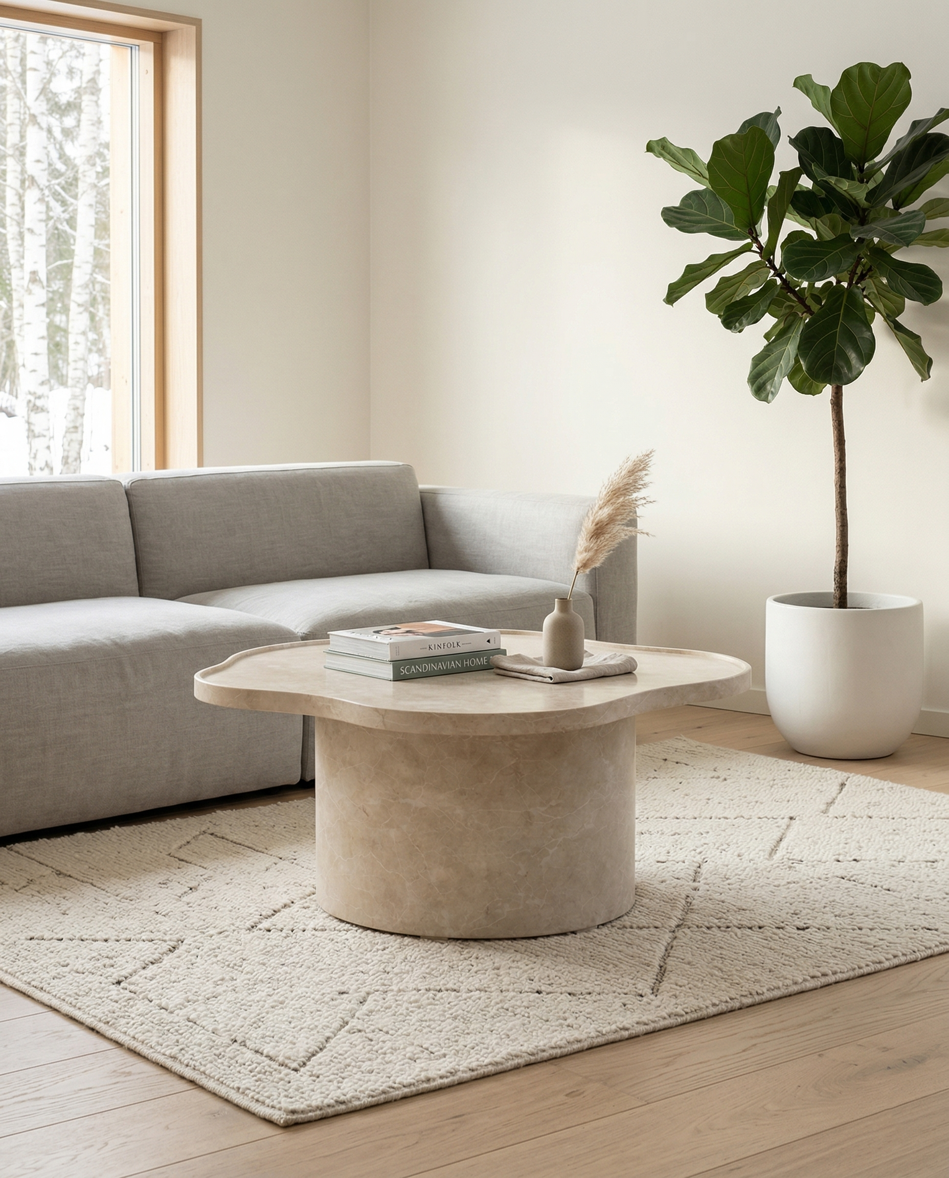 Ilse Soffbord Ø90 Marblelook