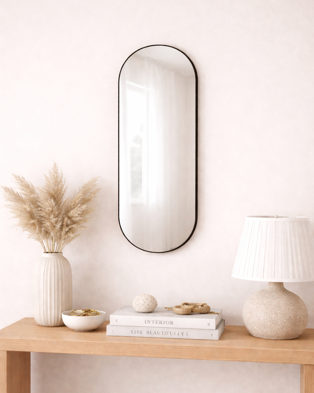 Jersey Spegel Svart 80cm