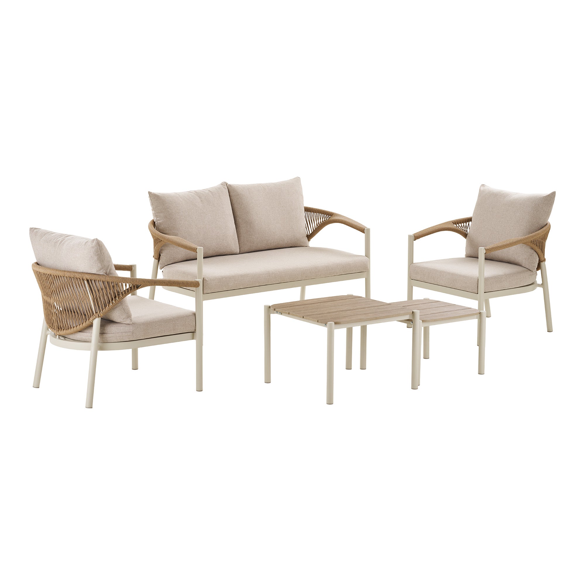 Abela Lounge Set – Sand / Natur