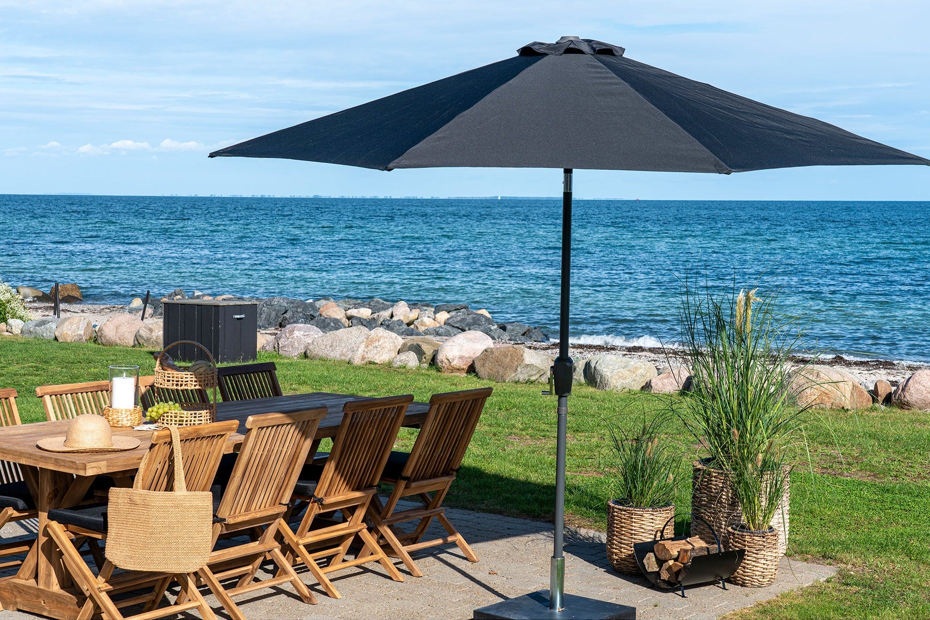 Houston Parasoll – Svart 3x3m