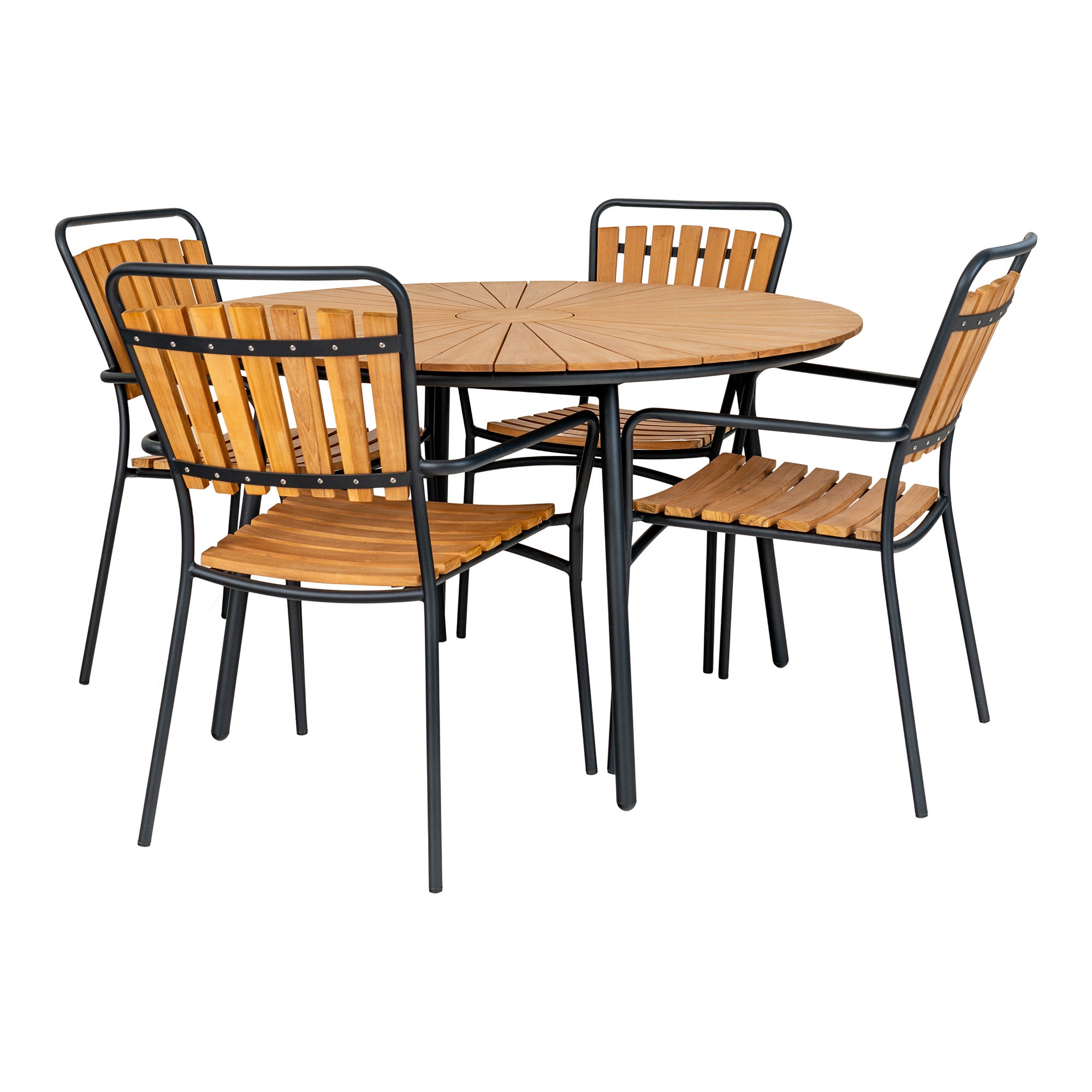 Cleveland Matbord – Natur Teak / Svart
