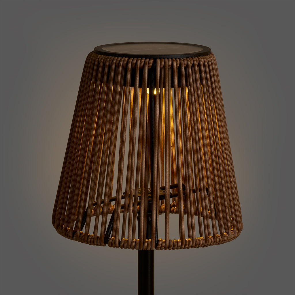 Salford Lampa med solpanel – Brun / Svart
