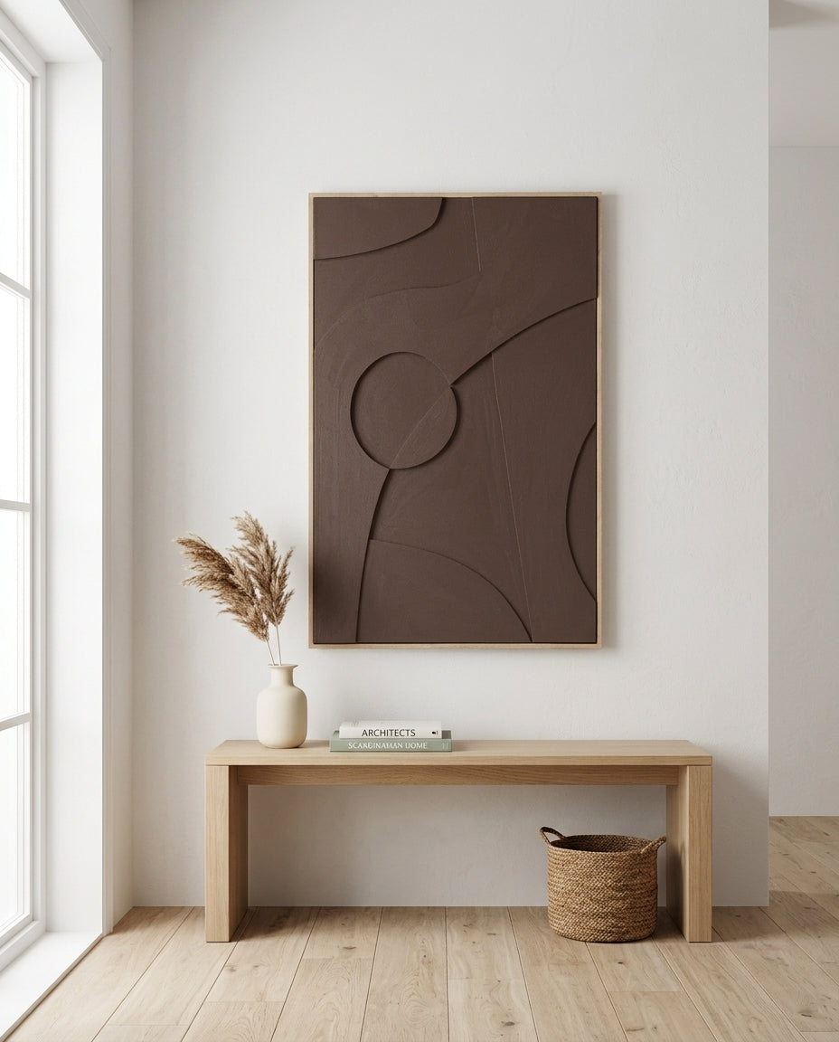 Isabella Relief Väggdekor – Brun 02