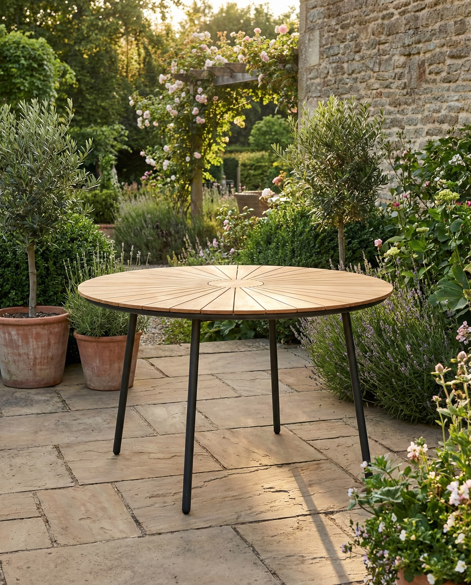 Cleveland Matbord – Natur Teak / Svart