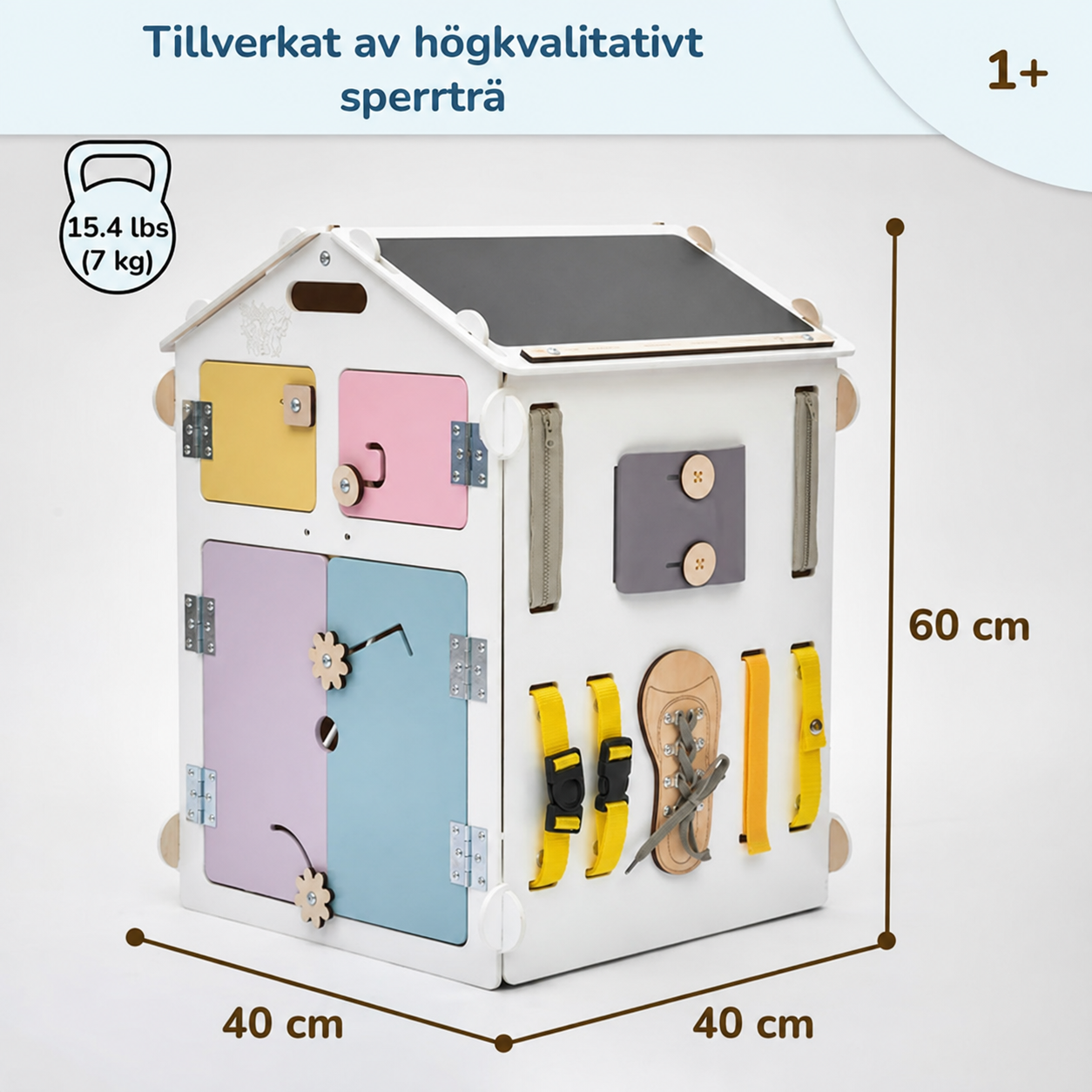 BusyHus VIT PASTELL – Aktivitetshus för barn