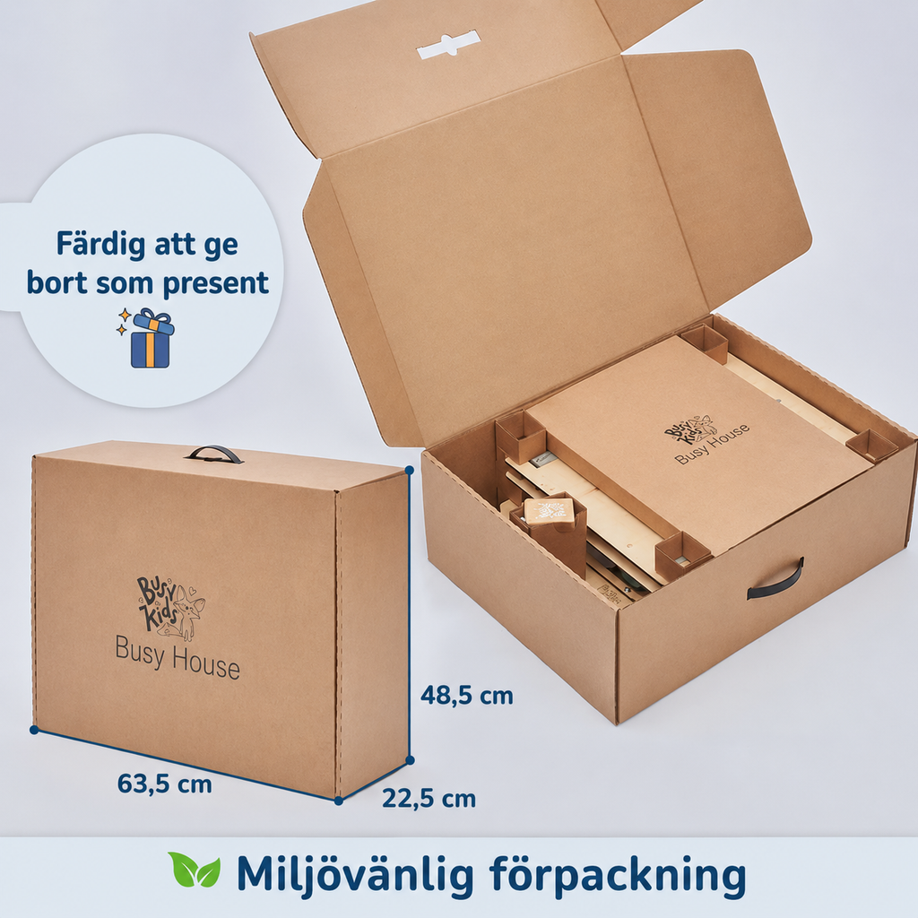 BusyHus VIT PASTELL – Aktivitetshus för barn